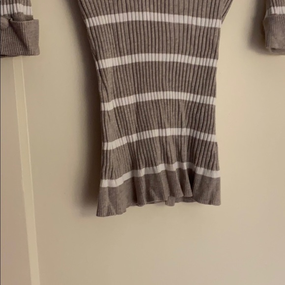 INC gray and white striped turtleneck shirt sz: M - Picture 3 of 6